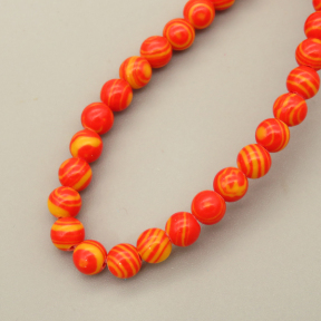 Porcelain Beads Strands,Stripe,Round,Orange Red,Dyed,4mm,Hole:0.5mm,about 95 pcs/strand,about 9 g/strand,5 strands/package,14.96"(38cm),XBC00006baka-L020