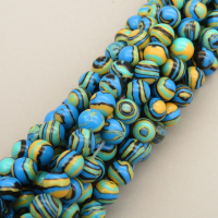 Porcelain Beads Strands,Stripe,Round,Blue,Dyed,4mm,Hole:0.5mm,about 95 pcs/strand,about 9 g/strand,5 strands/package,14.96"(38cm),XBC00012baka-L020