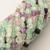 Natural Colorful Fluorite Beads Strands,Bar,Faceted,Cube,Light Green,5x6mm,Hole:0.8mm,about 63 pcs/strand,about 22 g/strand,5 strands/package,14.96"(38cm),XBGB05718ajlv-L020