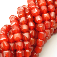 Natural Agate Beads Strands,Bar,Faceted,Cube,Orange Red,Dyed,7x8mm,Hole:1mm,about 47 pcs/strand,about 36 g/strand,5 strands/package,14.96"(38cm),XBGB05728ajlv-L020