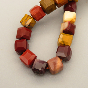 Natural Mookaite Beads Strands,Bar,Faceted,Cube,Color Mixing,6x6mm,Hole:0.8mm,about 63 pcs/strand,about 22 g/strand,5 strands/package,14.96"(38cm),XBGB05738ajlv-L020