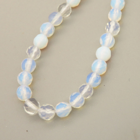 Natural Opalite Beads Strands,Round,Faceted,Milky,3mm,Hole:0.5mm,about 126 pcs/strand,about 6 g/strand,5 strands/package,14.96"(38cm),XBGB05742vbnb-L020