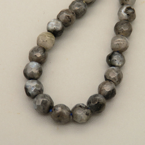 Natural Black Labradorite Beads Strands,Round,Faceted,Dark Gray,4mm,Hole:0.5mm,about 95 pcs/strand,about 9 g/strand,5 strands/package,14.96"(38cm),XBGB05746vbmb-L020
