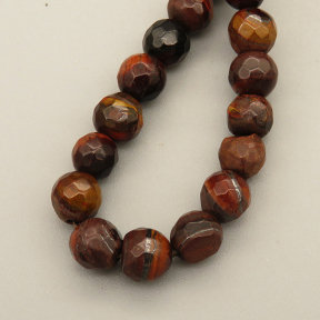 Natural Red Tiger Eye Beads Strands,Round,Faceted,Brown,6mm,Hole:0.8mm,about 63 pcs/strand,about 22 g/strand,5 strands/package,14.96"(38cm),XBGB05752vbpb-L020