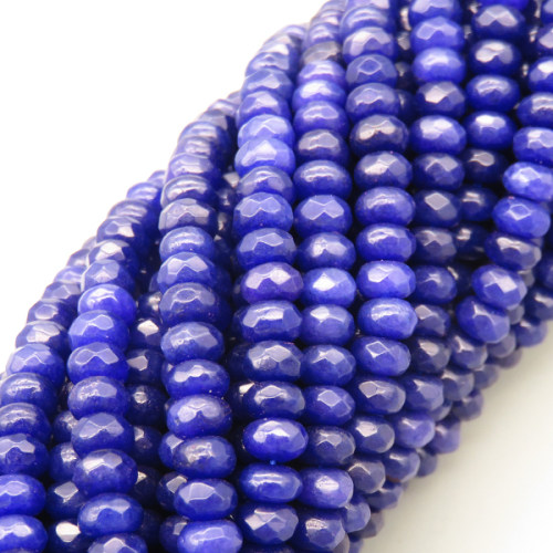 Natural Agate Beads Strands,Abacus Beads,Faceted,Royal Blue,Dyed,4x6mm,Hole:0.8mm,about 63 pcs/strand,about 22 g/strand,5 strands/package,14.96"(38cm),XBGB05792bbov-L020