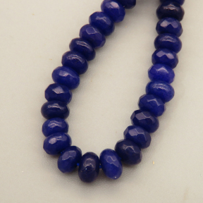 Natural Agate Beads Strands,Abacus Beads,Faceted,Royal Blue,Dyed,4x6mm,Hole:0.8mm,about 63 pcs/strand,about 22 g/strand,5 strands/package,14.96"(38cm),XBGB05792bbov-L020