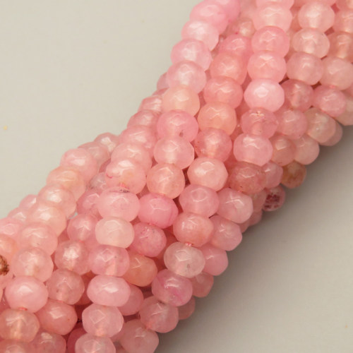 Natural Agate Beads Strands,Abacus Beads,Faceted,Pink,Dyed,4x6mm,Hole:0.8mm,about 63 pcs/strand,about 22 g/strand,5 strands/package,14.96"(38cm),XBGB05796bbov-L020