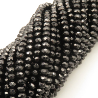 Natural Agate Beads Strands,Abacus Beads,Faceted,Black,Dyed,4x6mm,Hole:0.8mm,about 63 pcs/strand,about 22 g/strand,5 strands/package,14.96"(38cm),XBGB05798bbov-L020