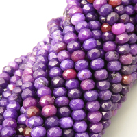 Natural Agate Beads Strands,Abacus Beads,Faceted,Purple,Dyed,4x6mm,Hole:0.8mm,about 63 pcs/strand,about 22 g/strand,5 strands/package,14.96"(38cm),XBGB05800bbov-L020