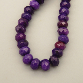 Natural Agate Beads Strands,Abacus Beads,Faceted,Purple,Dyed,4x6mm,Hole:0.8mm,about 63 pcs/strand,about 22 g/strand,5 strands/package,14.96"(38cm),XBGB05800bbov-L020