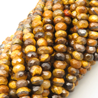 Natural Golden Tiger Eye Beads Strands,Abacus Beads,Faceted,Gold,4x6mm,Hole:0.8mm,about 63 pcs/strand,about 22 g/strand,5 strands/package,14.96"(38cm),XBGB05804vhmv-L020