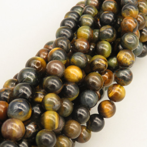 Natural Golden Tiger Eye,Grade B Beads Strands,Round,Gold,6mm,Hole:0.8mm,about 63 pcs/strand,about 22 g/strand,5 strands/package,14.96"(38cm),XBGB05842vbnb-L020