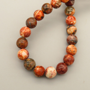Nature Dendritic Jasper Beads Strands,Round,Orange Red,6mm,Hole:0.8mm,about 63 pcs/strand,about 22 g/strand,5 strands/package,14.96"(38cm),XBGB05844vbmb-L020