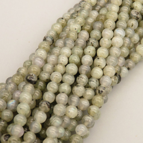 Natural Labradorite Beads Strands,Grade B,Round,gray,4mm,Hole:0.8mm,about 95 pcs/strand,about 9 g/strand,5 strands/package,14.96"(38cm),XBGB05852vbnb-L020