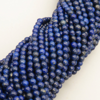 Natural Lapis Lazuli Beads Strands,Round,Royal Blue,4mm,Hole:0.8mm,about 95 pcs/strand,about 9 g/strand,5 strands/package,14.96"(38cm),XBGB05872bhva-L020