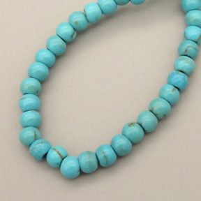 Natural Synthetic Green Turquoise Beads Strands,Round,Sky Blue,4mm,Hole:0.8mm,about 95 pcs/strand,about 9 g/strand,5 strands/package,14.96"(38cm),XBGB05892vaia-L020