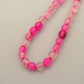 Natural Agate Beads Strands,Round,Faceted,Rose Red,Ded,3mm,Hole:0.8mm,about 126 pcs/strand,about 6 g/strand,5 strands/package,14.96"(38cm),XBGB05910bbml-L020