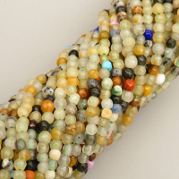 Natural Agate Beads Strands,Round,Faceted,Yellowish Green,3mm,Hole:0.8mm,about 126 pcs/strand,about 6 g/strand,5 strands/package,14.96"(38cm),XBGB05914bbml-L020