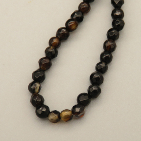 Natural Agate Beads Strands,Round,Faceted,Black,Dyed,3mm,Hole:0.8mm,about 126 pcs/strand,about 6 g/strand,5 strands/package,14.96"(38cm),XBGB05924bbml-L020