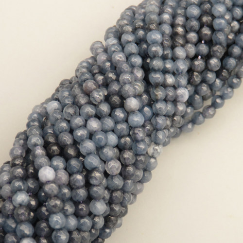 Natural Agate Beads Strands,Round,Faceted,Dark Gray,Dyed,3mm,Hole:0.8mm,about 126 pcs/strand,about 6 g/strand,5 strands/package,14.96"(38cm),XBGB05936bbml-L020