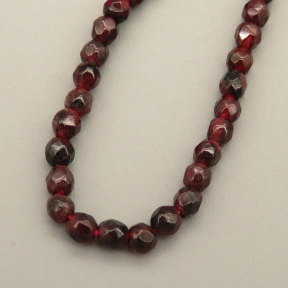 Natural Garnet Beads Strands,Round,Faceted,Fuchsia,3mm,Hole:0.8mm,about 126 pcs/strand,about 6 g/strand,5 strands/package,14.96"(38cm),XBGB05938bbml-L020