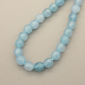 Natural Agate Beads Strands,Round,Faceted,Light Sea Blue,Dyed,3mm,Hole:0.8mm,about 126 pcs/strand,about 6 g/strand,5 strands/package,14.96"(38cm),XBGB05940bbml-L020
