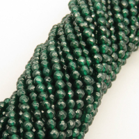 Natural Agate Beads Strands,Round,Faceted,Dark Green,Dyed,3mm,Hole:0.8mm,about 126 pcs/strand,about 6 g/strand,5 strands/package,14.96"(38cm),XBGB05948bbml-L020