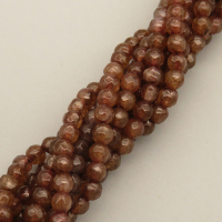 Natural Agate Beads Strands,Round,Faceted,Brown,Dyed,3mm,Hole:0.8mm,about 126 pcs/strand,about 6 g/strand,5 strands/package,14.96"(38cm),XBGB05960bbml-L020