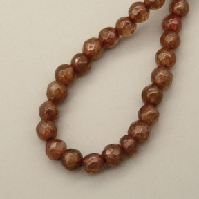 Natural Agate Beads Strands,Round,Faceted,Brown,Dyed,3mm,Hole:0.8mm,about 126 pcs/strand,about 6 g/strand,5 strands/package,14.96"(38cm),XBGB05960bbml-L020