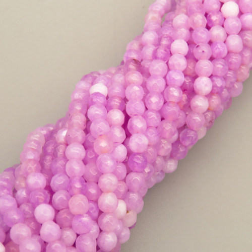 Natural Agate Beads Strands,Round,Faceted,Purple,Dyed,3mm,Hole:0.8mm,about 126 pcs/strand,about 6 g/strand,5 strands/package,14.96"(38cm),XBGB05962bbml-L020