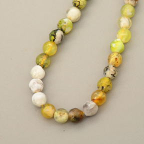 Natural Agate Beads Strands,Round,Faceted,Yellowish White,3mm,Hole:0.8mm,about 126 pcs/strand,about 6 g/strand,5 strands/package,14.96"(38cm),XBGB05966bbml-L020