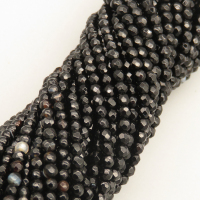 Natural Agate Beads Strands,Round,Faceted,Black,Dyed,3mm,Hole:0.8mm,about 126 pcs/strand,about 6 g/strand,5 strands/package,14.96"(38cm),XBGB05972bbml-L020