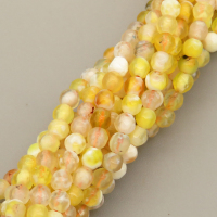 Natural Agate Beads Strands,Round,Faceted,Yellow,Dyed,3mm,Hole:0.8mm,about 126 pcs/strand,about 6 g/strand,5 strands/package,14.96"(38cm),XBGB05980bbml-L020