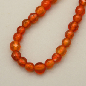Natural Agate Beads Strands,Round,Faceted,Orange,3mm,Hole:0.8mm,about 126 pcs/strand,about 6 g/strand,5 strands/package,14.96"(38cm)