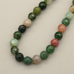 Natural Indian Agate Beads Strands,Round,Faceted,Grass Green,3mm,Hole:0.8mm,about 126 pcs/strand,about 6 g/strand,5 strands/package,14.96"(38cm)