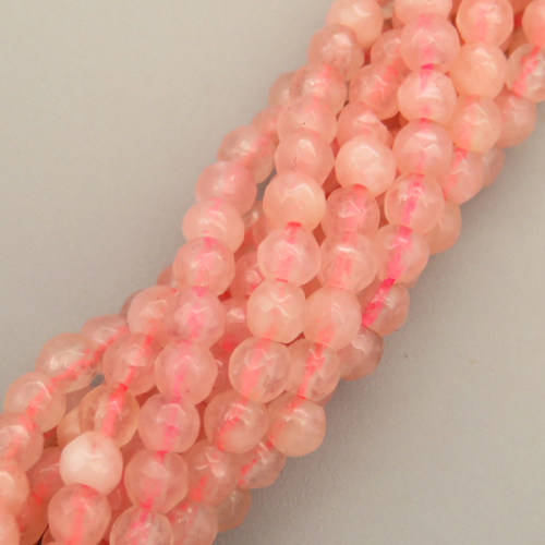 Natural Agate Beads Strands,Round,Faceted,Pink,3mm,Hole:0.8mm,about 126 pcs/strand,about 6 g/strand,5 strands/package,14.96"(38cm)