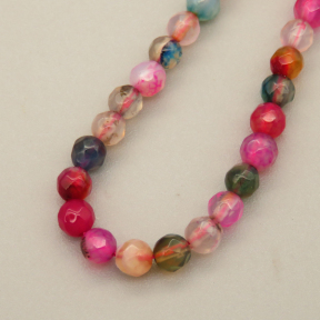 Natural Agate Beads Strands,Round,Faceted,Color Pink Purple,3mm,Hole:0.8mm,about 126 pcs/strand,about 6 g/strand,5 strands/package,14.96"(38cm)