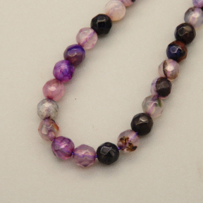 Natural Agate Beads Strands,Round,Faceted,Purple,3mm,Hole:0.8mm,about 126 pcs/strand,about 6 g/strand,5 strands/package,14.96"(38cm)
