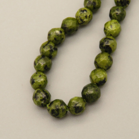 Natural Agate Beads Strands,Round,Faceted,ArmyGreen,4mm,Hole:0.8mm,about 95 pcs/strand,about 9 g/strand,5 strands/package,14.96"(38cm)