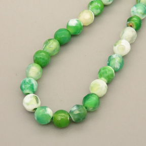 Natural Agate Beads Strands,Round,Faceted,Green,4mm,Hole:0.8mm,about 95 pcs/strand,about 9 g/strand,5 strands/package,14.96"(38cm)