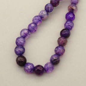 Natural Agate Beads Strands,Round,Faceted,Purple Blue,4mm,Hole:0.8mm,about 95 pcs/strand,about 9 g/strand,5 strands/package,14.96"(38cm)