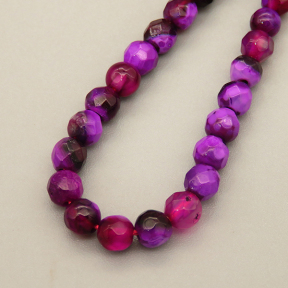 Natural Agate Beads Strands,Round,Faceted,Purple Wine,4mm,Hole:0.8mm,about 95 pcs/strand,about 9 g/strand,5 strands/package,14.96"(38cm)