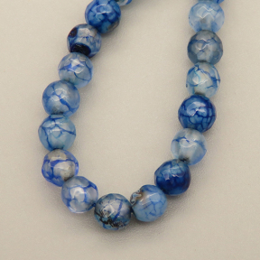 Natural Dragon Veins Agate Beads Strands,Round,Faceted,Royal Blue,4mm,Hole:0.8mm,about 95 pcs/strand,about 9 g/strand,5 strands/package,14.96"(38cm)