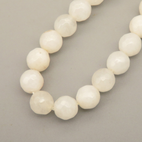 Natural Agate Beads Strands,Round,Faceted,Beige,6mm,Hole:0.8mm,about 63 pcs/strand,约 22 g/strand,5 strands/package,14.96"(38cm),XBGB06312ablb-L020
