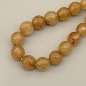 Natural Agate Beads Strands,Round,Faceted,Brown,6mm,Hole:0.8mm,about 63 pcs/strand,约 22 g/strand,5 strands/package,14.96"(38cm),XBGB06318ablb-L020