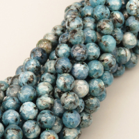Natural Sesame Jasper/Kiwi Jasper Beads Strands,Round,Faceted,Dark Blue,6mm,Hole:0.8mm,about 63 pcs/strand,约 22 g/strand,5 strands/package,14.96"(38cm),XBGB06334ablb-L020