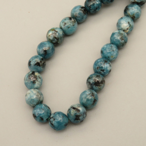 Natural Sesame Jasper/Kiwi Jasper Beads Strands,Round,Faceted,Dark Blue,6mm,Hole:0.8mm,about 63 pcs/strand,约 22 g/strand,5 strands/package,14.96"(38cm),XBGB06334ablb-L020
