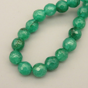 Natural Agate Beads Strands,Round,Faceted,Jade Green,6mm,Hole:0.8mm,about 63 pcs/strand,约 22 g/strand,5 strands/package,14.96"(38cm),XBGB06338ablb-L020