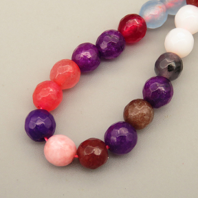 Natural Agate Beads Strands,Round,Faceted,Iridescent,6mm,Hole:0.8mm,about 63 pcs/strand,约 22 g/strand,5 strands/package,14.96"(38cm),XBGB06340ablb-L020