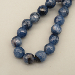 Natural Agate Beads Strands,Round,Faceted,Navy Blue,6mm,Hole:0.8mm,about 63 pcs/strand,约 22 g/strand,5 strands/package,14.96"(38cm),XBGB06352ablb-L020